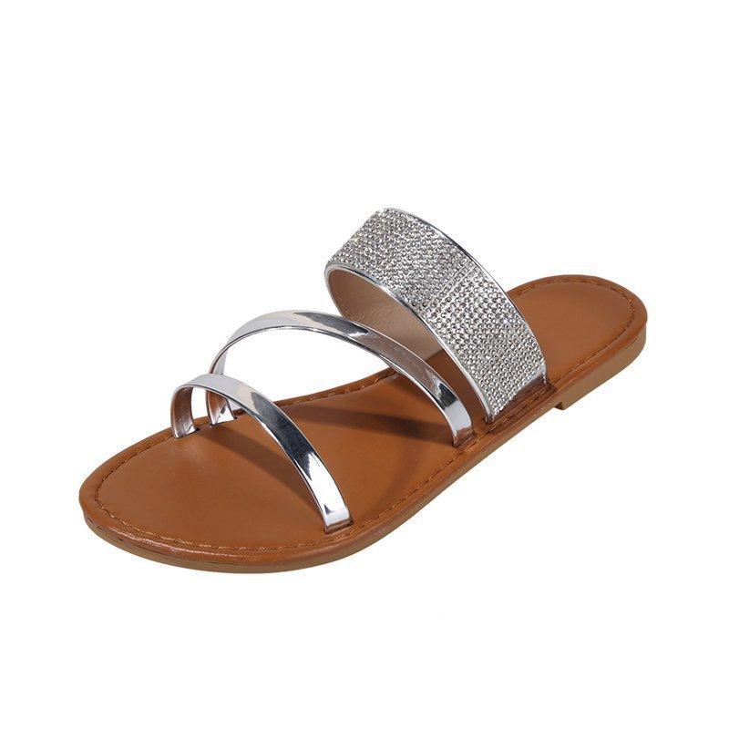 Roman Rhinestone Flat