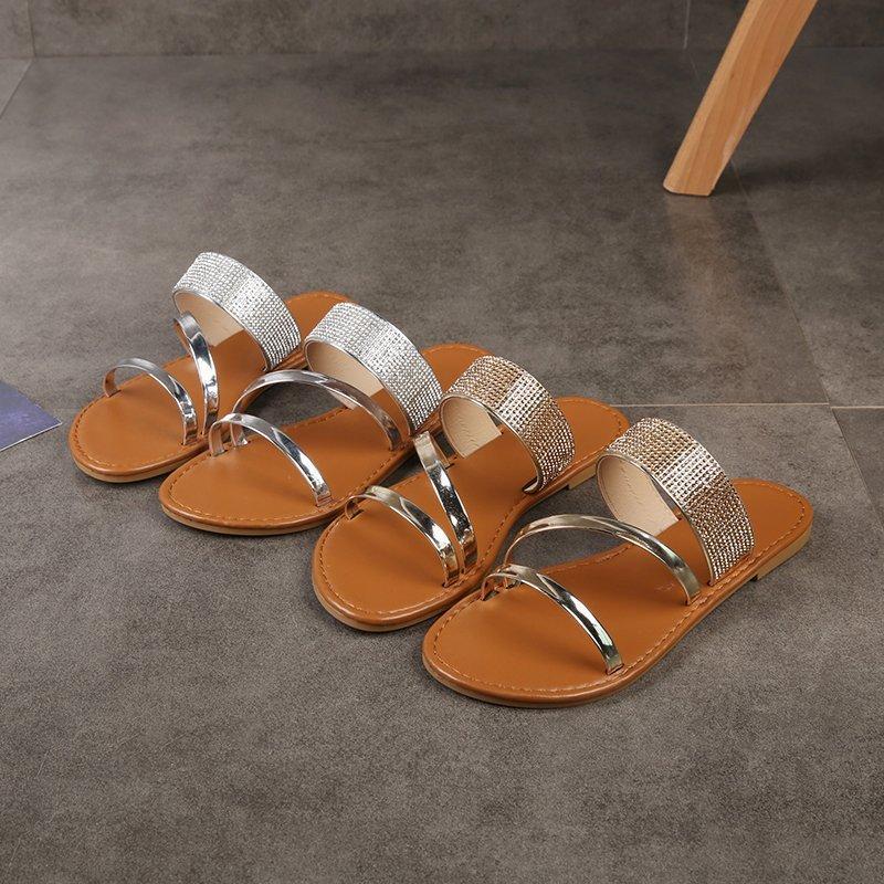 Roman Rhinestone Flat
