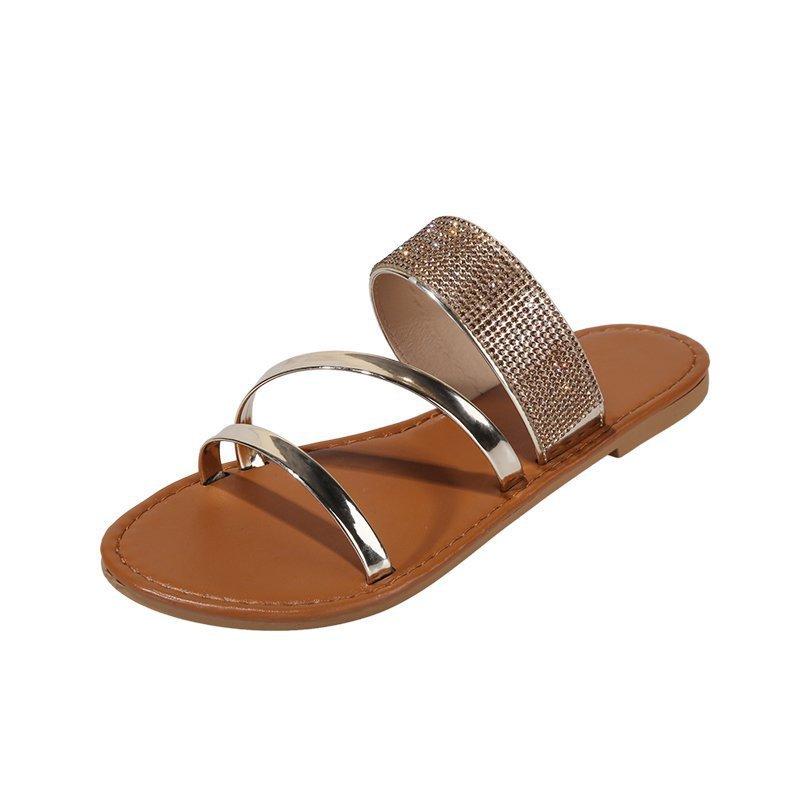 Roman Rhinestone Flat